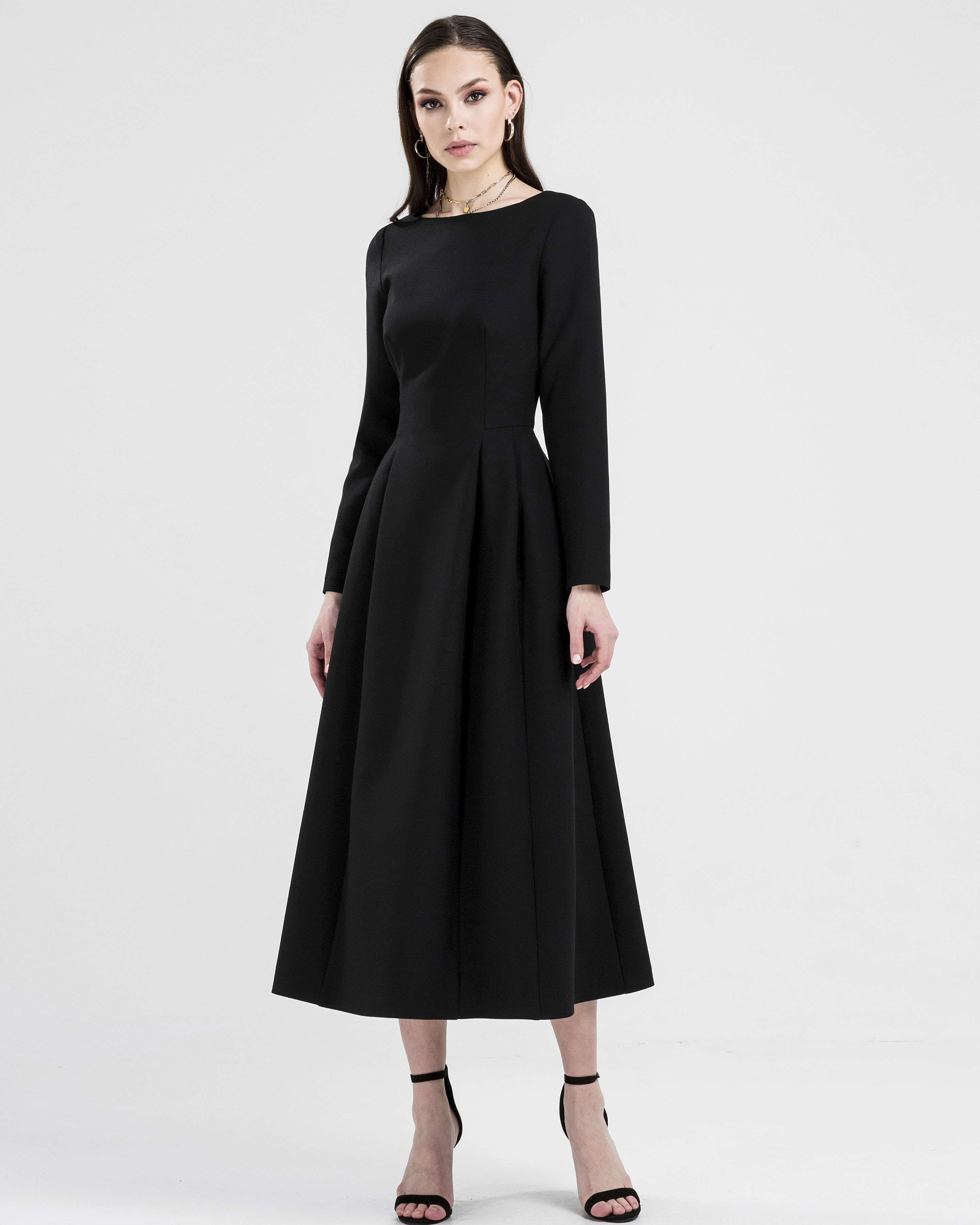 Платье женское (артикул 10112, размер 40, 170-80-86, цвет Черный, полиэтиленовый пакет)